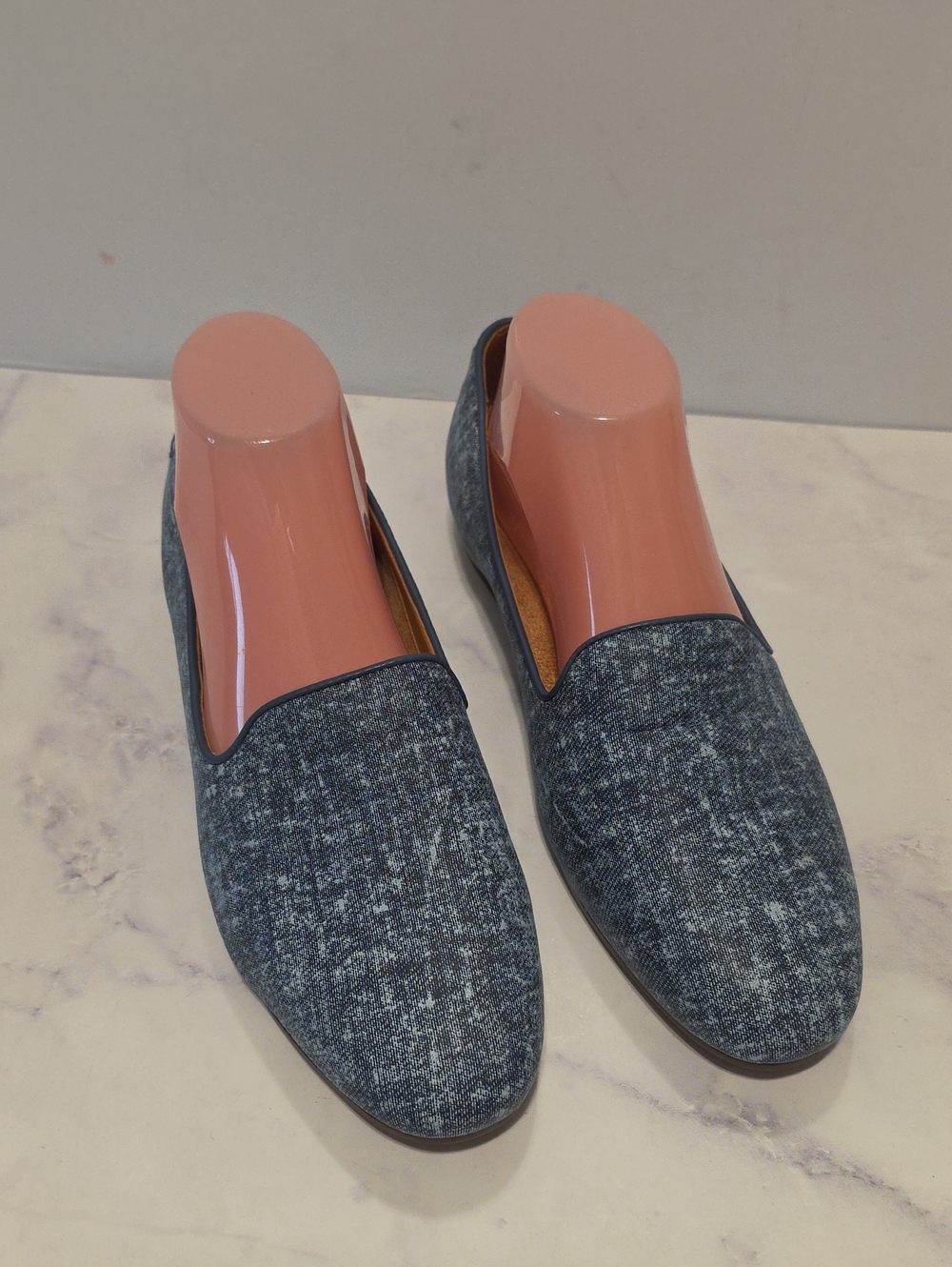 Vionic Blue Denim-Texture Slip-On Loafers